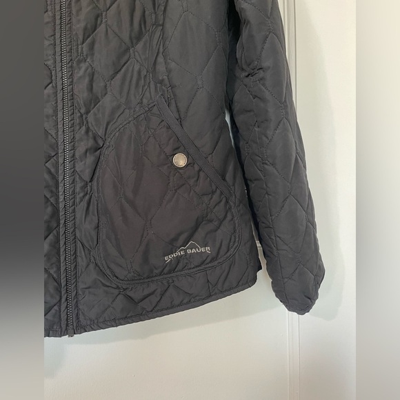 Women’s Eddie Bauer black quilted soft shell full zip up jacket small - Picture 5 of 8